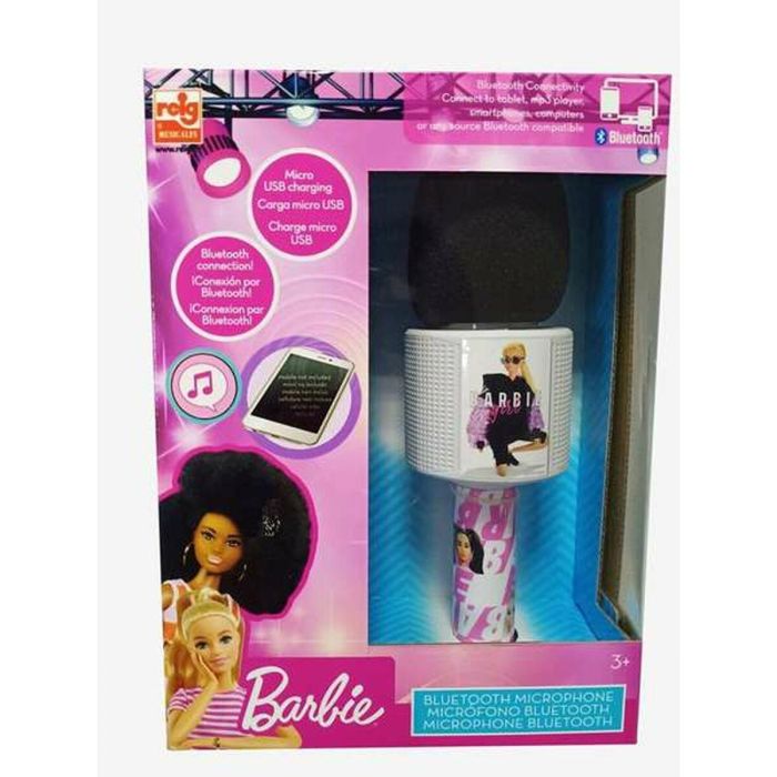 Microfono barbie con melodias conecta tu dispositivo bluetooth y canta tus canciones favoritas. 52x9x42 cm 2