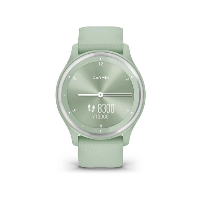 Garmin vivomove Sport Reloj inteligente híbrido con GPS y seguimiento de actividad, color menta y plata 3