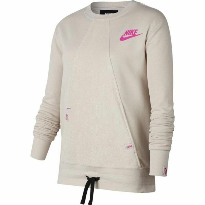 Sudadera sin Capucha Niña Nike Heritage Beige 0 Sudadera sin Capucha Niña Nike Heritage Beige 0