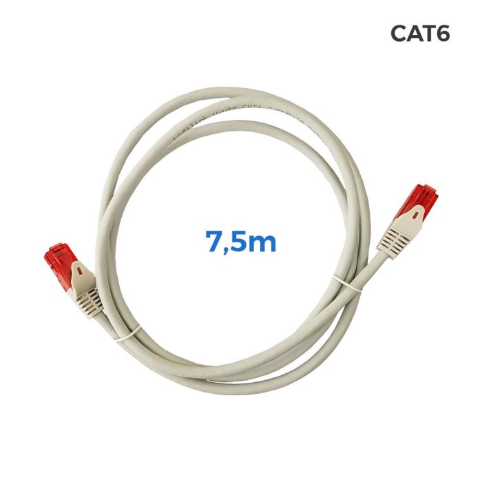 Cable utp cat.6 latiguillo rj45 cobre lszh gris 7,5 m Cable utp cat.6 latiguillo rj45 cobre lszh gris 7,5 m