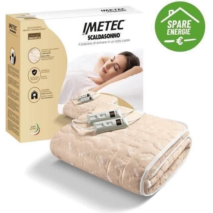 Cubrecolchón calefactable - Imetec - Calentador para cama de matrimonio 150 x 137 cm - 2 mandos con 2 temperaturas - Lavable 2 Cubrecolchón calefactable - Imetec - Calentador para cama de matrimonio 150 x 137 cm - 2 mandos con 2 temperaturas - Lavable 2