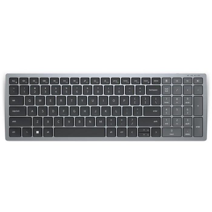Dell Kb740 Teclado Inalámbrico RF y Bluetooth, Diseño QWERTY Nórdico, Colores Gris y Negro