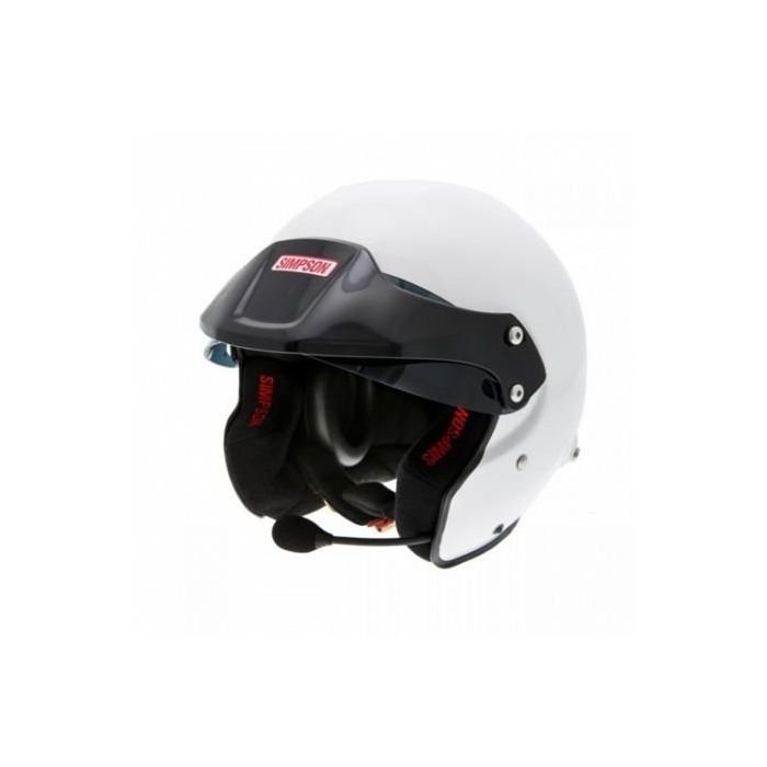 Simpson SIMAA0130EG2M54 Casco Rally Blanco Talla XS Hans Visera Negra FIA 8859-15 SNELL SA2015