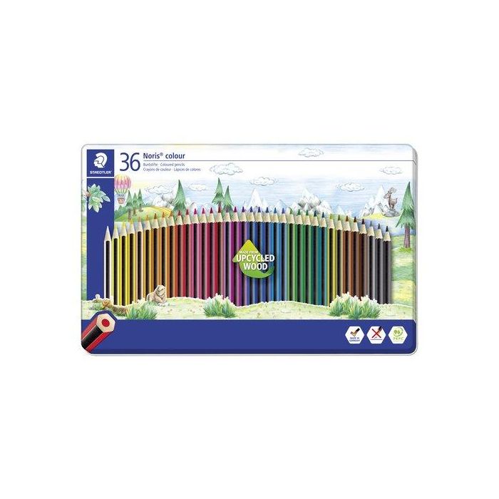 Lapices De Colores Staedtler 185 Noris Colour Wopex Estuche Metal De 36