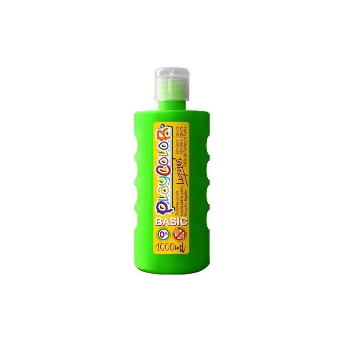 Tempera Playcolor Liqüid Liquida 1000 Ml (Botella) Verde Oscuro 6 unidades