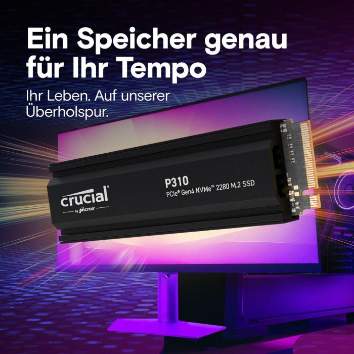 Crucial P310 SSD 2TB M.2 NVMe PCIe Gen4 7100 MB/s con Disipador 5