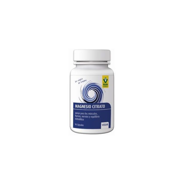 RAAB VITALFOOD Citrato de Magnesio 90 Cápsulas Vegan – Contribuye a músculos, huesos y sistema nervioso