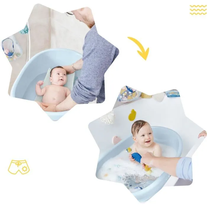 Badabulle Bañera para Bebé, Nacimiento a 24 Meses, Espaciosa, Hecha en Europa, Compatible con Hamaca o Silla de Baño 2