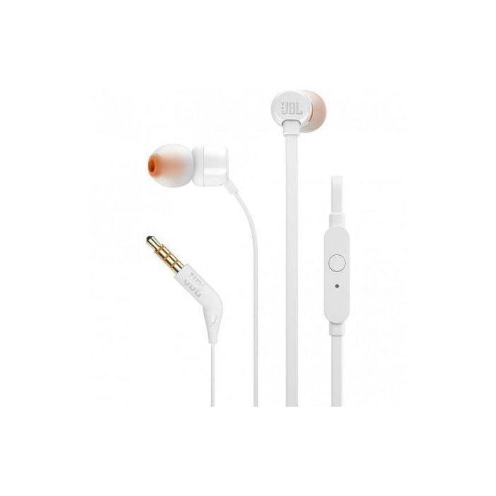 JBL JBLT160WHT Auriculares Intrauditivos Tune 160 con Micrófono, Jack 3.5 mm, Sonido Pure Bass, Cable Plano sin Enredos, Blancos 0 JBL JBLT160WHT Auriculares Intrauditivos Tune 160 con Micrófono, Jack 3.5 mm, Sonido Pure Bass, Cable Plano sin Enredos, Blancos 0