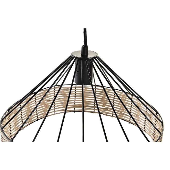 DKD Home Decor Lampara Techo Urban Negro Blanco Metal Ratan 35 x 22 x 35 cm (2 Unidades) 3