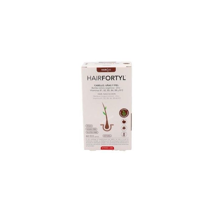 INTERSA Hairfortyl 60 Cápsulas - Mantenimiento normal de Cabello, Piel y Uñas, 100% Vegano