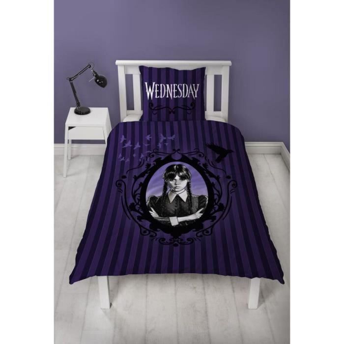 Wednesday WED3700891712460 Juego de cama reversible Microfibra 1 funda nórdica 140x200 cm y 1 funda de almohada 63x63 cm 1 Wednesday WED3700891712460 Juego de cama reversible Microfibra 1 funda nórdica 140x200 cm y 1 funda de almohada 63x63 cm 1