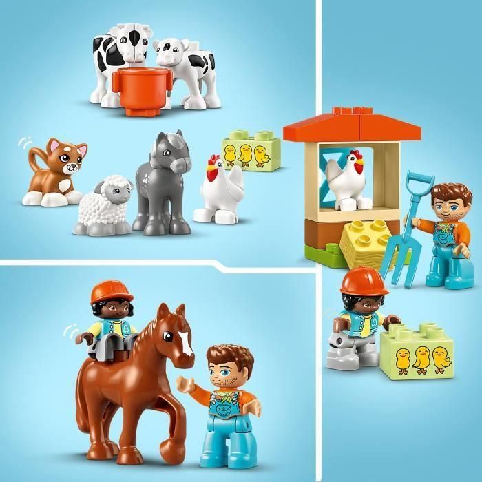 LEGO 10416 DUPLO My Town Cuidando Animales de Granja, Juguete Educativo para Bebés, Casa, Minifiguras de Caballos 2