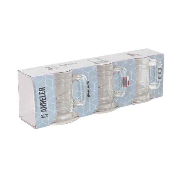 La Mediterranea Set de 3 Jarritas con Asa, 35 cc | Colección Anneler | Dimensiones: Ø4.1 x 6 cm (36 Cajas) 2