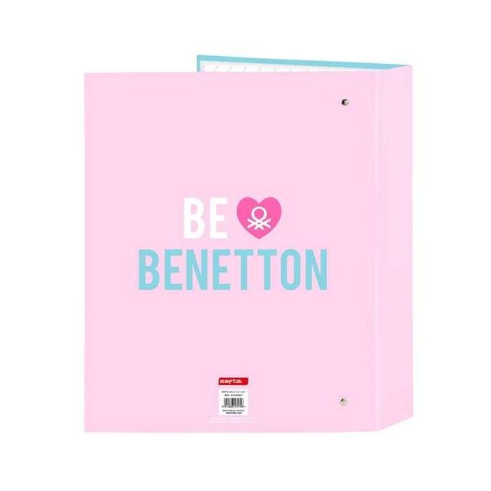 Carpeta de anillas Benetton Unique Rosa Turquesa A4 27 x 33 x 6 cm