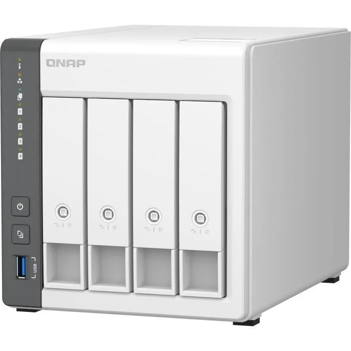 Qnap NAS TS-433-4G Torre Servidor 4 Bahías 3.5"/2.5" 4GB RAM 2.5GbE para Sincronizar y Compartir Archivos y Datos Privado 4