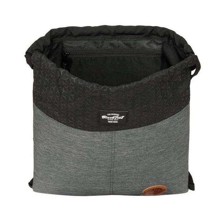 Bolsa Mochila con Cuerdas BlackFit8 Old school Negro Gris 35 x 40 x 1 cm