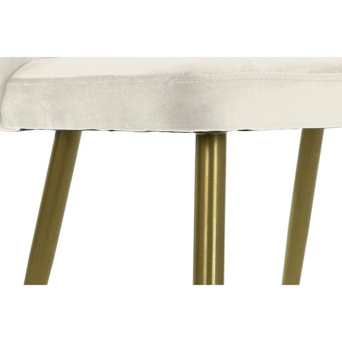DKD Home Decor Silla Glam Blanca y Negra de Poliéster y Metal. Altura de Asiento 48cm, Desmontable. Dimensiones 58x58x78 cm. 4