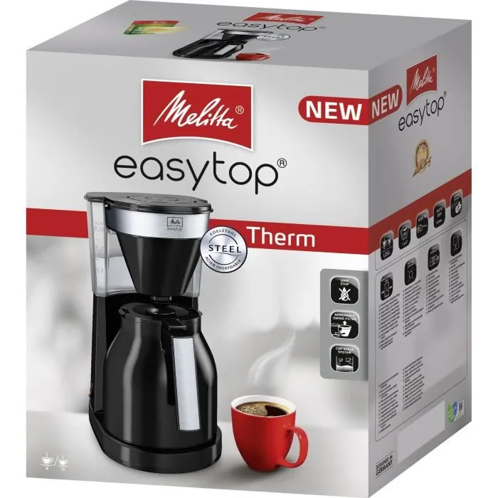 Melitta Easy Top Therm II 1023-08 Cafetera con Filtro 1L 1050 W Negro