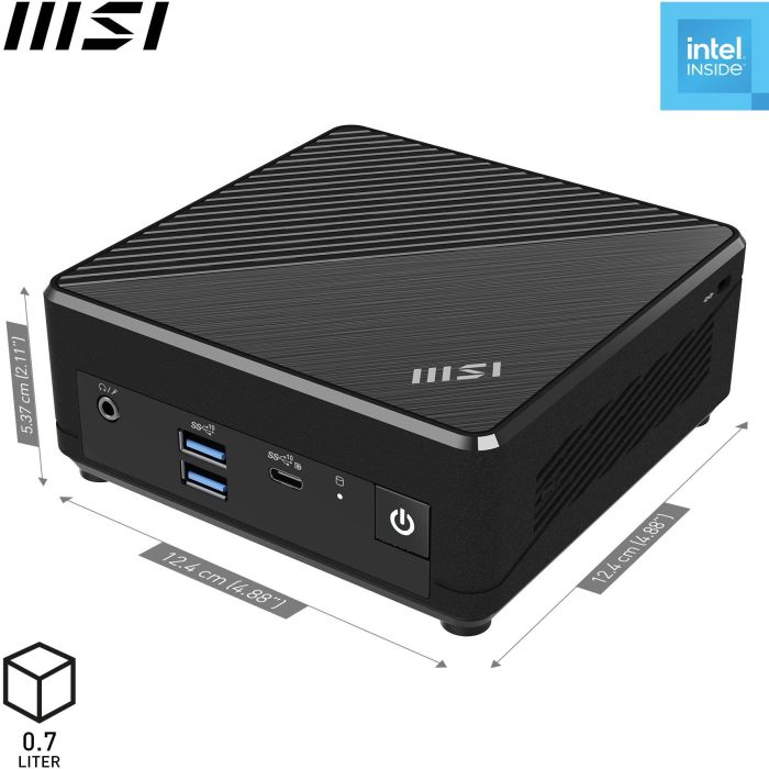 MSI Cubi N ADL-006DE Mini PC Intel N200/4GB RAM/128GB SSD Windows 11 Pro Negro 124mm x 124mm x 53.7mm 1
