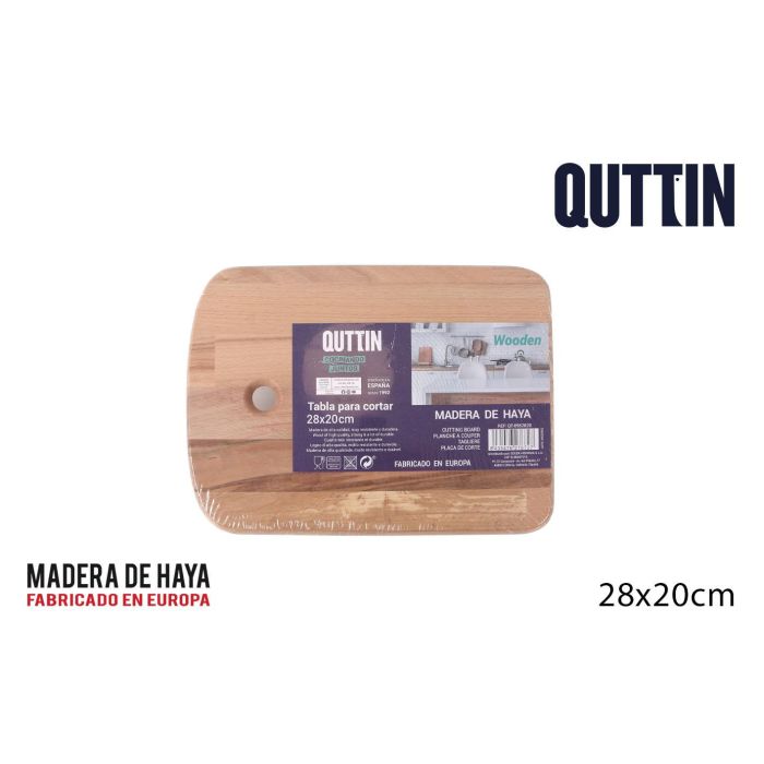 Tabla de cortar Quttin 28x20x1.7 cm con agujero (12 Unidades) Tabla de cortar Quttin 28x20x1.7 cm con agujero (12 Unidades)