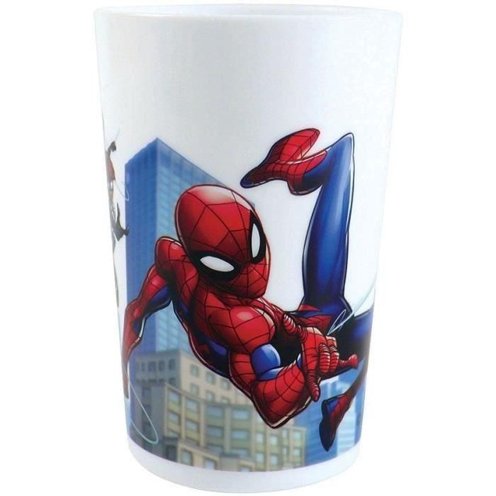 Vajilla - FUN HOUSE - SPIDERMAN - Vaso, plato Ø22 cm y Ø16 cm, cubiertos, botella de agua y caja de aperitivos 4 Vajilla - FUN HOUSE - SPIDERMAN - Vaso, plato Ø22 cm y Ø16 cm, cubiertos, botella de agua y caja de aperitivos 4