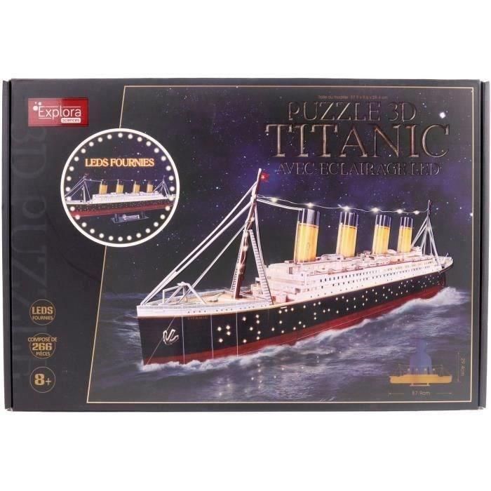 Rompecabezas 3D iluminado - Barco Titanic - Juego de construcción - EXPLORA - 266 piezas - A partir de 8 años 3 Rompecabezas 3D iluminado - Barco Titanic - Juego de construcción - EXPLORA - 266 piezas - A partir de 8 años 3