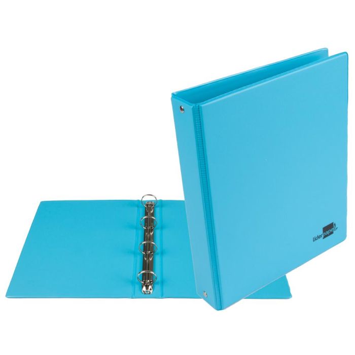 Carpeta De 4 Anillas 25 mm Redondas Liderpapel A5 Carton Forrado Pvc Azul 1