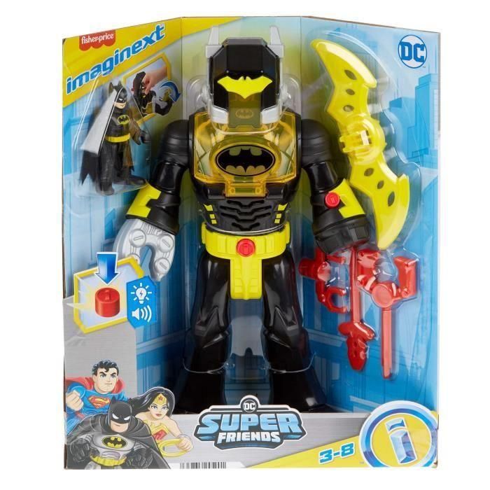 Imaginext Figura Batman Y Exotraje DC Super Friends HYG31 Mattel 30.5cm Figura Robot Articulado Juguete Niño Niña +3 Años