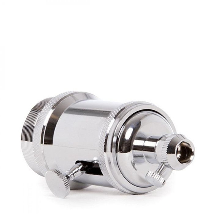 Portalámparas E27 Baquelita Interruptor Rotativo Color Cromo, 230V, Ø49.2mm para Lámparas de Diseño Vintage - AM-AH008 1 Portalámparas E27 Baquelita Interruptor Rotativo Color Cromo, 230V, Ø49.2mm para Lámparas de Diseño Vintage - AM-AH008 1