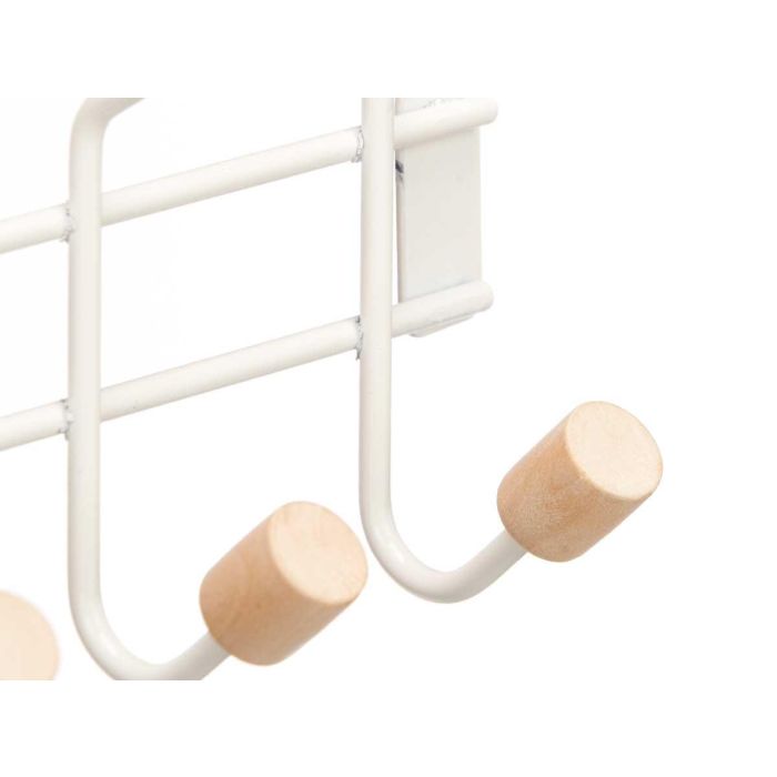 Percha 6 Pomos Puerta Blanca Berilo 24X18CM (12 Unidades) 3 Percha 6 Pomos Puerta Blanca Berilo 24X18CM (12 Unidades) 3