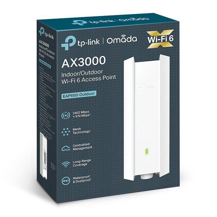 TP-Link EAP650-Outdoor Omada AX3000 Punto de Acceso Wi-Fi Exterior Doble Banda PoE Gigabit para Mástil Pared Blanco IP67 7 TP-Link EAP650-Outdoor Omada AX3000 Punto de Acceso Wi-Fi Exterior Doble Banda PoE Gigabit para Mástil Pared Blanco IP67 7