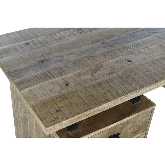 DKD Home Decor Escritorio Home Office de Madera de Mango y Metal, Colores Natural y Negro, Ancho 160 x Fondo 80 x Alto 75 cm, con 2 Cajones 1 DKD Home Decor Escritorio Home Office de Madera de Mango y Metal, Colores Natural y Negro, Ancho 160 x Fondo 80 x Alto 75 cm, con 2 Cajones 1