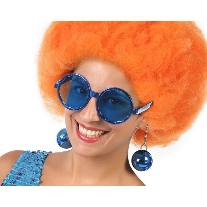 Gafas Redondas Con Bolas Carnaval Azules Mujer Adulto Gafas Redondas Con Bolas Carnaval Azules Mujer Adulto