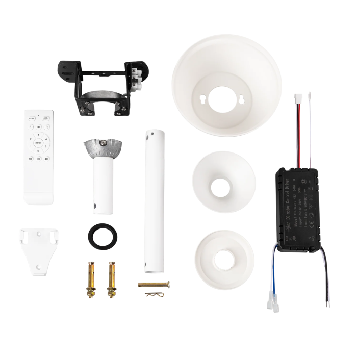 Bandido Ventilador DC 4 Aspas 107d Blanco 59W Verano-Invierno Control Remoto Temporizador 3500-4000-6500K 5900lm 6