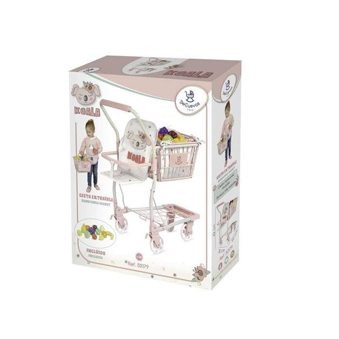 Decuevas Carro Compra Portabebe Koala con Set 12 Frutas para Muñecas hasta 50cm 30x50x62 cm 8