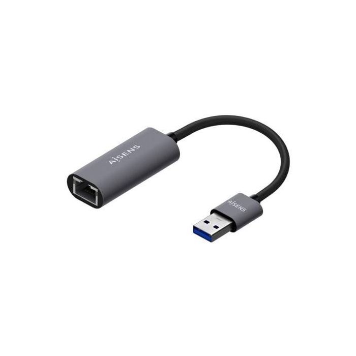 Adaptador USB 3.0 Aisens A106-0708/ USB Macho - RJ45 Hembra/ 15cm/ Gris