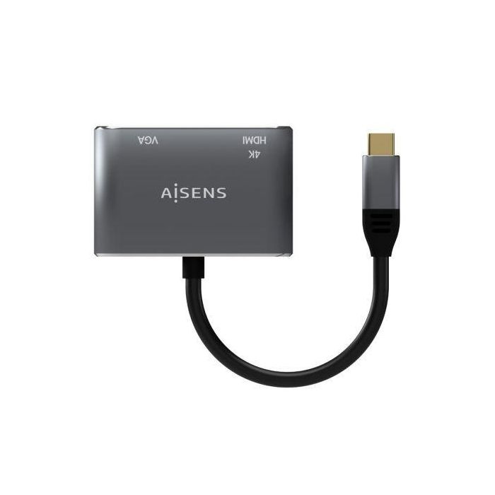 Conversor Aisens A109-0627/ HDMI Hembra - VGA Hembra - USB Tipo-C Macho/ 15cm/ Gris 1
