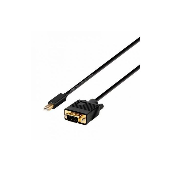 Cable Conversor Aisens A125-0362/ Mini DP Macho - VGA Macho/ 2m/ Negro