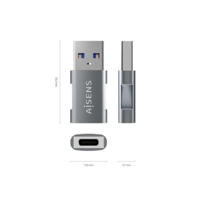 Adaptador USB 3.2 GEN2 Aisens A108-0655/ USB Tipo-C Hembra - USB Macho 2