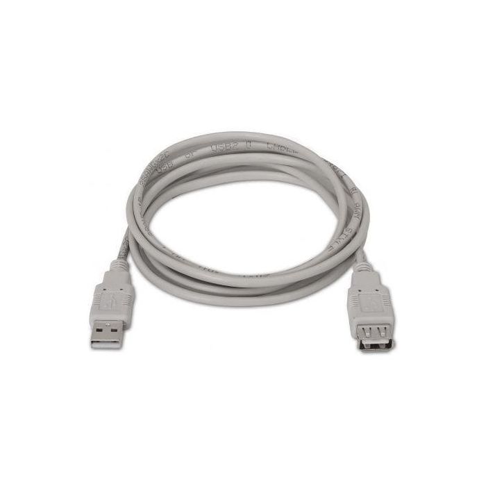 Cable Alargador USB 2.0 Aisens A101-0013/ USB Macho - USB Hembra/ Hasta 2.5W/ 60Mbps/ 1.8m/ Beige 1