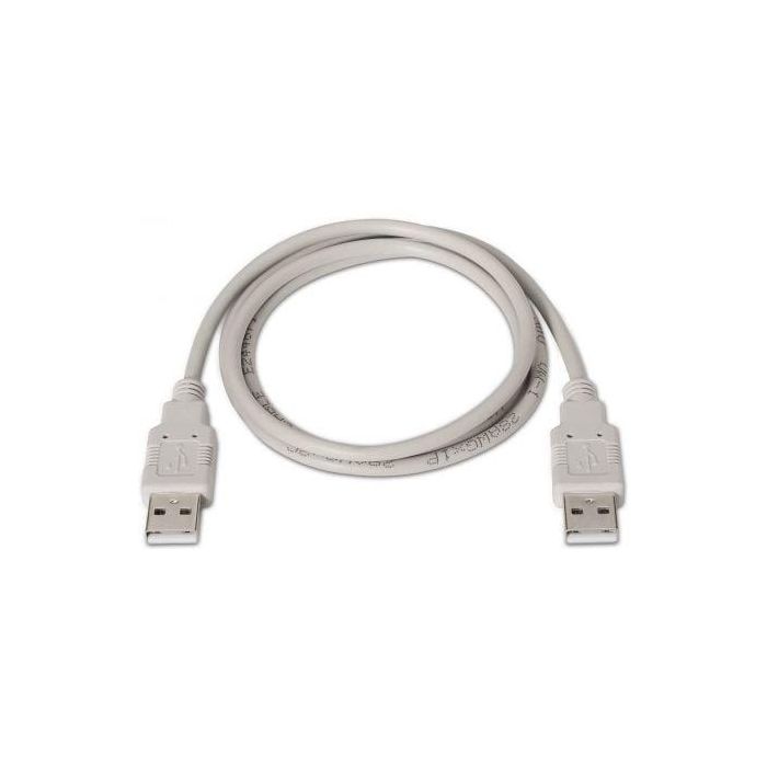 Cable USB 2.0  Aisens A101-0021/ USB Macho - USB Macho/ Hasta 2.5W/ 60Mbps/ 1m/ Beige 1
