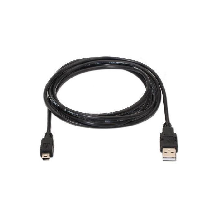 Cable USB 2.0 Aisens A101-0023/ USB Macho - USB Mini Macho/ Hasta 2.5W/ 60Mbps/ 50cm/ Negro 1
