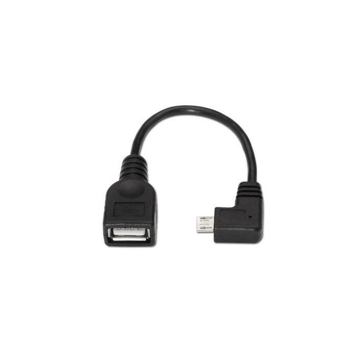 Cable USB 2.0 Aisens A101-0032/ MicroUSB Macho - USB Hembra/ Hasta 2.5W/ 60Mbps/ 15cm/ Negro