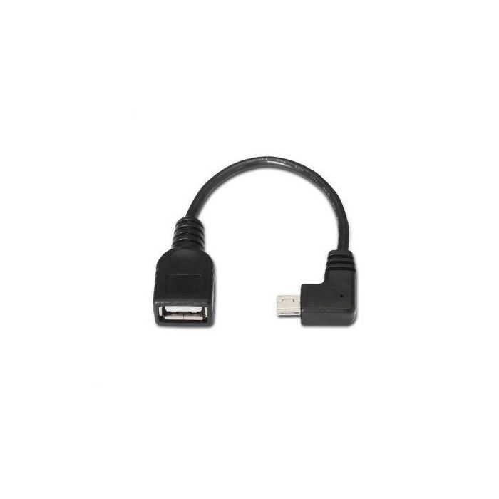 Cable USB 2.0 Aisens A101-0034/ MiniUSB Macho - USB Hembra/ Hasta 2.5W/ 60Mbps/ 15cm/ Negro 1