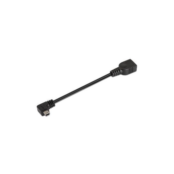 Cable USB 2.0 Aisens A101-0034/ MiniUSB Macho - USB Hembra/ Hasta 2.5W/ 60Mbps/ 15cm/ Negro