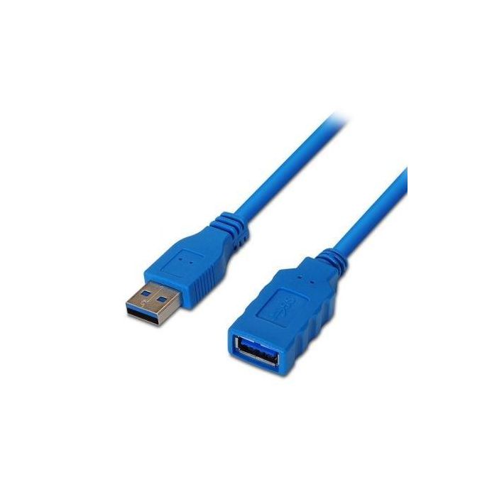 Cable Alargador USB 3.0 Aisens A105-0045/ USB Macho - USB Hembra/ Hasta 9W/ 625Mbps/ 1m / Azul