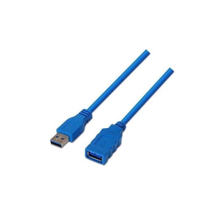 Cable Alargador USB 3.0 Aisens A105-0046/ USB Macho - USB Hembra/ Hasta 9W/ 625Mbps/ 2m/ Azul
