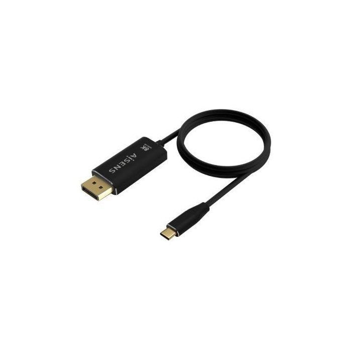 Cable Conversor DisplayPort 8K 60HZ Aisens A109-0687/ USB Tipo-C Macho - Displayport Macho/ Hasta 27W/ 1250Mbps/ 1.8m/ Negro 1
