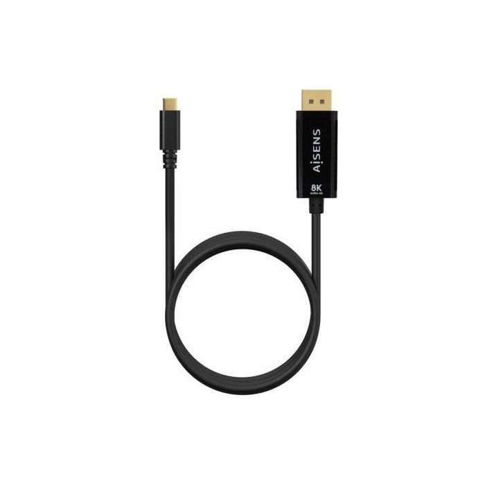 Cable Conversor Aisens A109-0689/ USB Tipo-C Macho - DisplayPort Macho/ Hasta 27W/ 1250Mbps/ 1.8m/ Negro 2